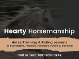 Hearty Horseman offers horse training & riding lessons in Scottsdale, Phoenix & Paradise Valley, AZ. Gina's Heart 31827 N 140th St 