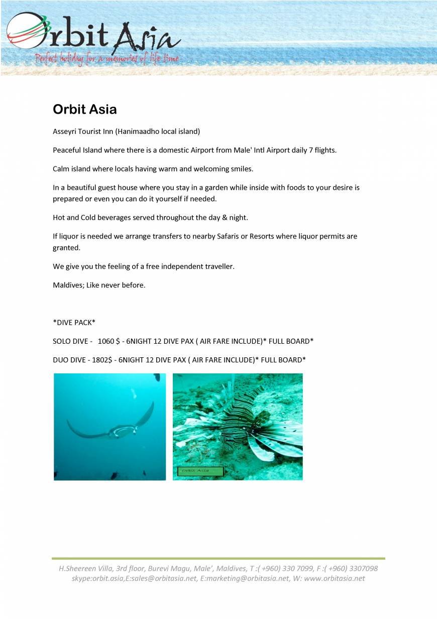  Pricelists of Orbit Asia H.Shereen villa, 3rd floor, Burevi magu - Photo 5 of 7