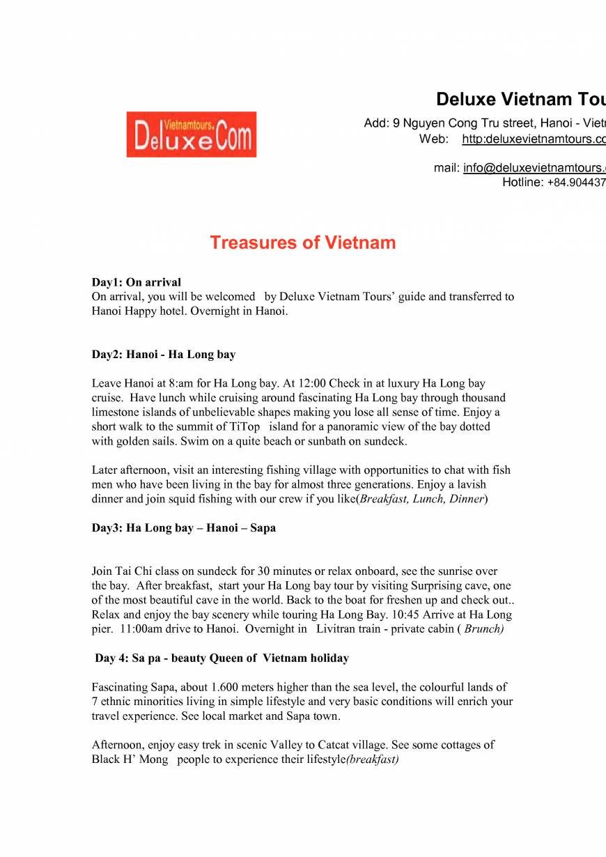  Pricelists of Luxury Vietnam Vacation Co.Ltd 9 Nguyen Cong Tru, Hanoi - Vietnam - Photo 4 of 6