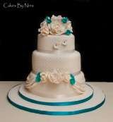 Soft and elegant teal and cream wedding cake Cake by Nina 23 Brackendale Road 