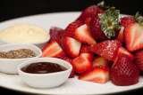 English strawberries with dipping pots The Penny Black Restaurant & Bar 212 Fulham Road Chelsea 