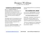 Pricelists of Designer Weddings & Special Occasion Rentals