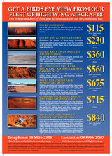 Pricelists of Ayers Rock Scenic Flights