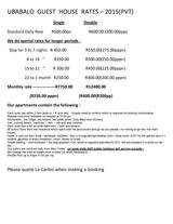 Pricelists of Grace Place (ubabalo exclusive accommodation)