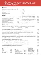 Pricelists of The Old Boathouse Cafe & Restaurant