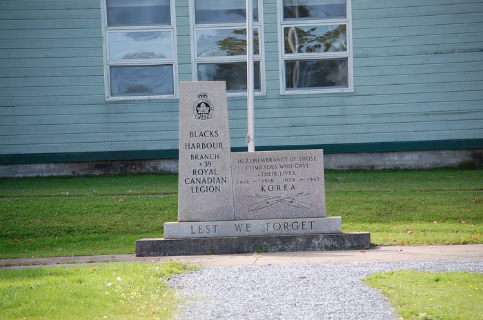 Our Veteran's Memorial Cenotaph in the park Blacks Harbour and Our Coastal Views of Harbour Tide Inn ~ Bed & Breakfast 725 Main Street - Photo 30 of 48
