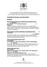 Pricelists of Bramon Wine Estate