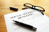 social security benefits form showing financial concept in office