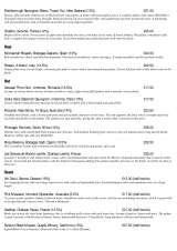 Pricelists of Will's Restaurant Bar - Eastbourne