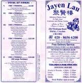 Pricelists of Jayen Lau Chinese Takeaway