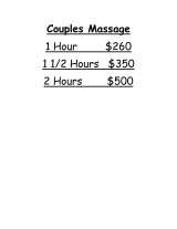 Menus & Prices, Massage Professionals of Jackson Hole, Jackson