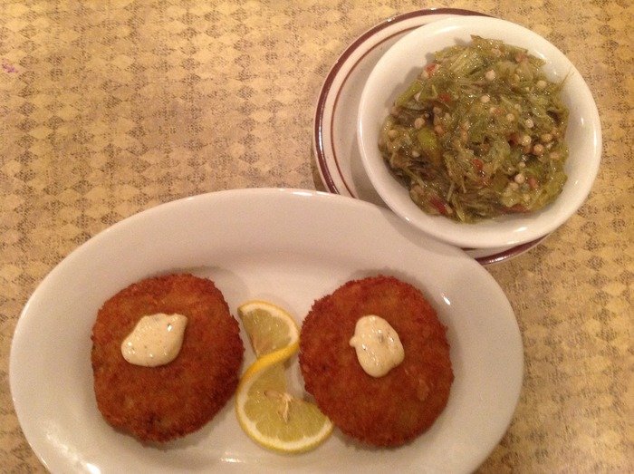 Crab Cakes &<br />
 Smothered Okra Profile Photos of NIMBEAUX'S RESTAURANT 2011 W. Pinhook Rd. - Photo 1 of 9