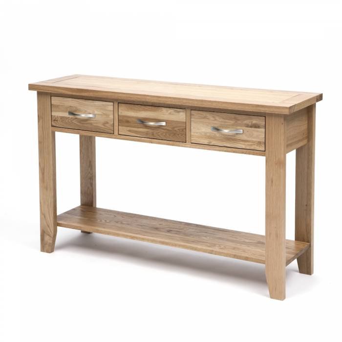 Solid Oak Console Tables from £184.99 - http://www.furnituretherapy.co.uk/collections/solid-oak-dining-room-furniture/products/oak-2-drawer-console-table Quality Solid Oak Furniture of Furniture Therapy New Pond Road - Photo 9 of 11