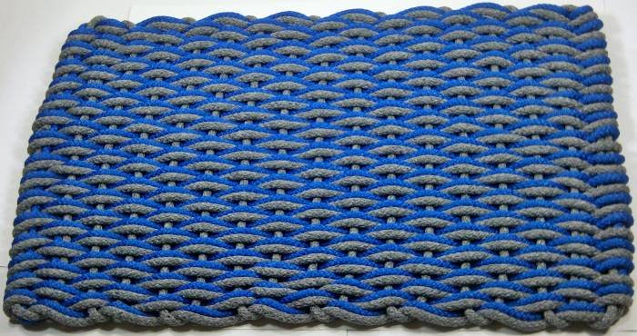 #148 Texas rope doormat Bright blue & Gray wave with gray insert Profile Photos of Texas Rope Doormats 1960 and N Eldridge - Photo 13 of 18