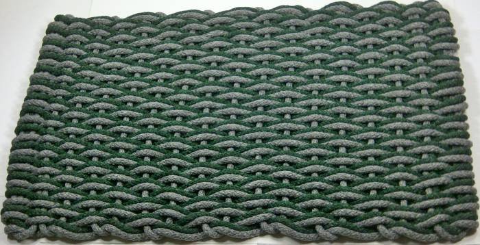 #153 Texas rope doormat Gray, forest green wave with gray insert Profile Photos of Texas Rope Doormats 1960 and N Eldridge - Photo 15 of 18