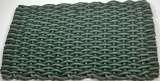 #153 Texas rope doormat Gray, forest green wave with gray insert