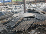           Asbestos cement debris after a fire