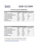 Pricelists of iLearntodrive Driving School