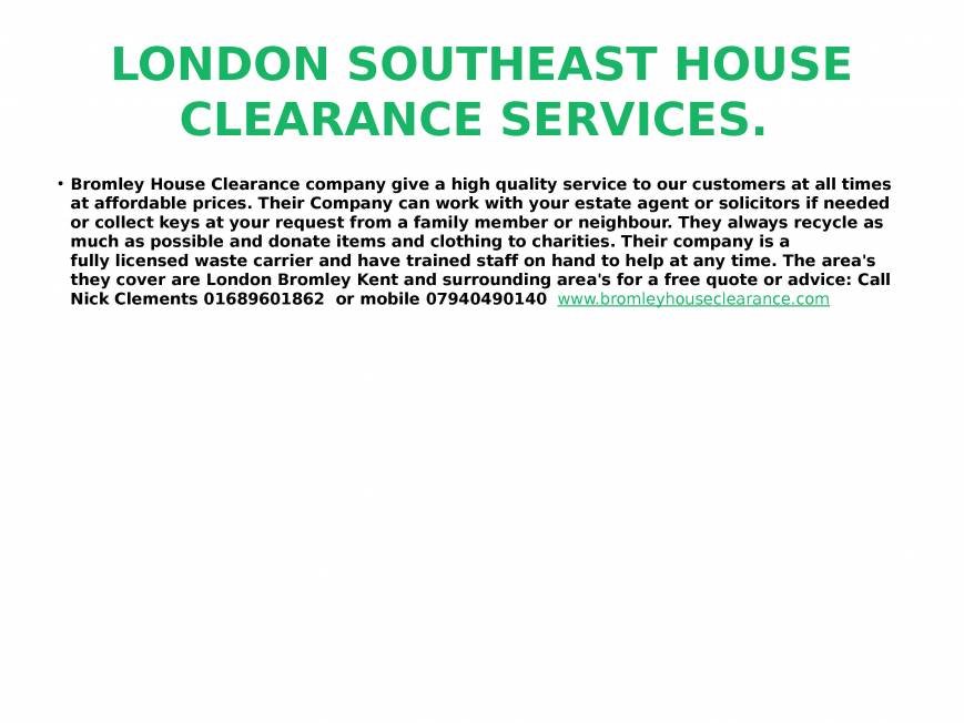  Pricelists of Bromley House Clearance poverest road - Photo 4 of 5