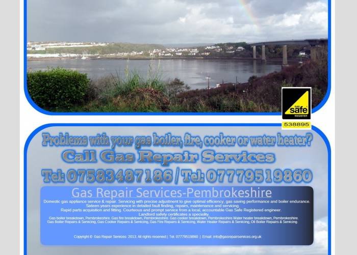Problems with your gas boiler, fire, cooker or water heater?<br />
Call Gas Repair Services on 07779519860/07583487186 Profile Photos of Gas Repair Services Pembrokeshire LINKS DRIVE - Photo 9 of 15