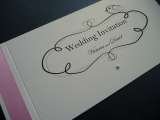 Cheque Book style Wedding invitation with a bird themed frame I Do designs Ltd 61 Nursery Road 