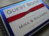 Blue & Red Engagement Guest Book I Do designs Ltd 61 Nursery Road 