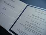 Navy & Ivory Pocketfold style Wedding invitation I Do designs Ltd 61 Nursery Road 