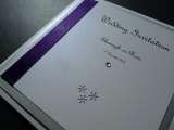 Silver & Purple Snowflake Themed Wedding invitation I Do designs Ltd 61 Nursery Road 