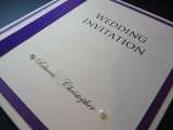 Classic Purple and Ivory Standard Fold Wedding invitation I Do designs Ltd 61 Nursery Road 