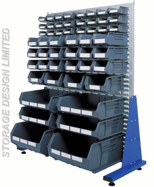 Linbins on single sided louvre panel rack LINBINS of Storage Design Limited Primrose Hill - Photo 43 of 54