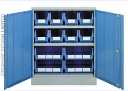 Blue linbins in small blue cupboard LINBINS of Storage Design Limited Primrose Hill - Photo 48 of 54