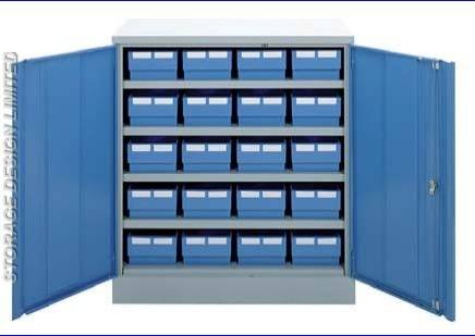 Blue linbins in small blue cupboard LINBINS of Storage Design Limited Primrose Hill - Photo 49 of 54