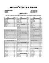 Pricelists of Affinity Events & Hiring