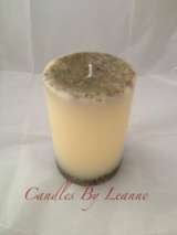 Medium lavender pillar candle with dried lavender flowers  Candles By Leanne Pendilly Avenue 