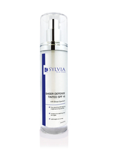 An antioxidant-rich, lightweight and oil-free SPF 46, contains an innovative blend of skin soothing properties. 

https://www.drsylviaskincare.com/product/sheer-defense-tinted-spf-46-with-broad-spectrum/