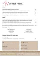 Menus & Prices, Andover House, Great Yarmouth