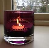 Softglow Tealight Holder in Heather supplied and engraved by Frosted Lime, Frosted Lime Ltd, Hitchin