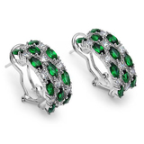 Emerald Silver Earring                               