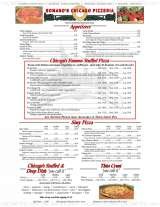 Pricelists of Romano's Family Italian Restaurants & Chicago Pizzeria
