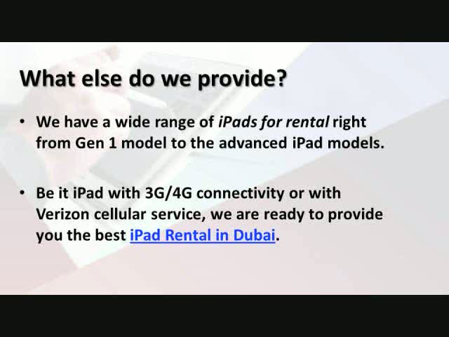 iPad Rental Dubai - Techno Edge Systems L.L.C