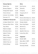 Pricelists of Zen Asian Restaurant