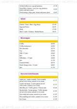 Pricelists of Maggie's Cafe & Restaurant Lewisham