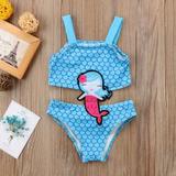 Girls Mermaid Embroidered Swimsuit