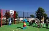 Kids Club playing on the all weather sports pitch with Deano & Sparky at Tencreek Holiday Park Polperro Road Looe 