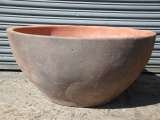 Our Dark clay sandblast bowl planter         