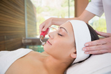 Peaceful brunette getting micro dermabrasion in the health spa, LA Aesthetic, Gainesville