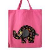 Handmade tote bag with elephant design