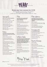 Pricelists of Le Bistrot Pierre - Ilkley