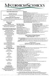 Pricelists of McCormick & Schmick's Seafood Restaurant Scottsdale