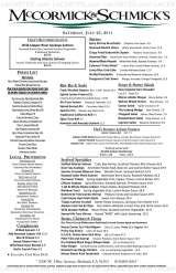 Pricelists of McCormick & Schmick's Seafood Restaurant Burbank
